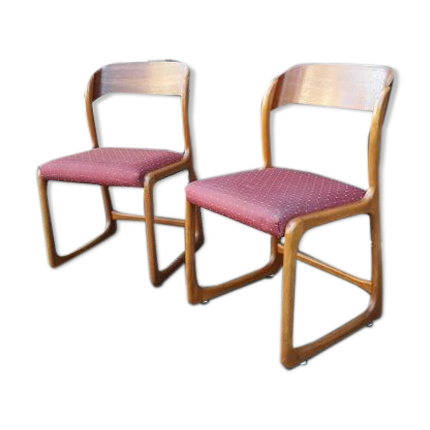Pair of Baumann sled chairs
