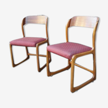 Paire de chaises traîneau Baumann