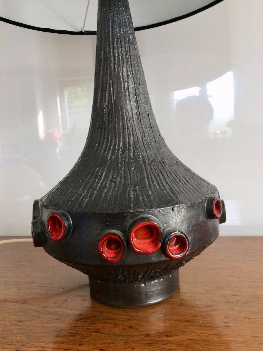 Belgian Art Pottery Table Lamp by Rogier Vandeweghe for Perignem, 1960s