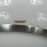 Stilux Milano, white perspex and aluminum ceiling lamp from 60s