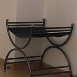 Curule leather stool