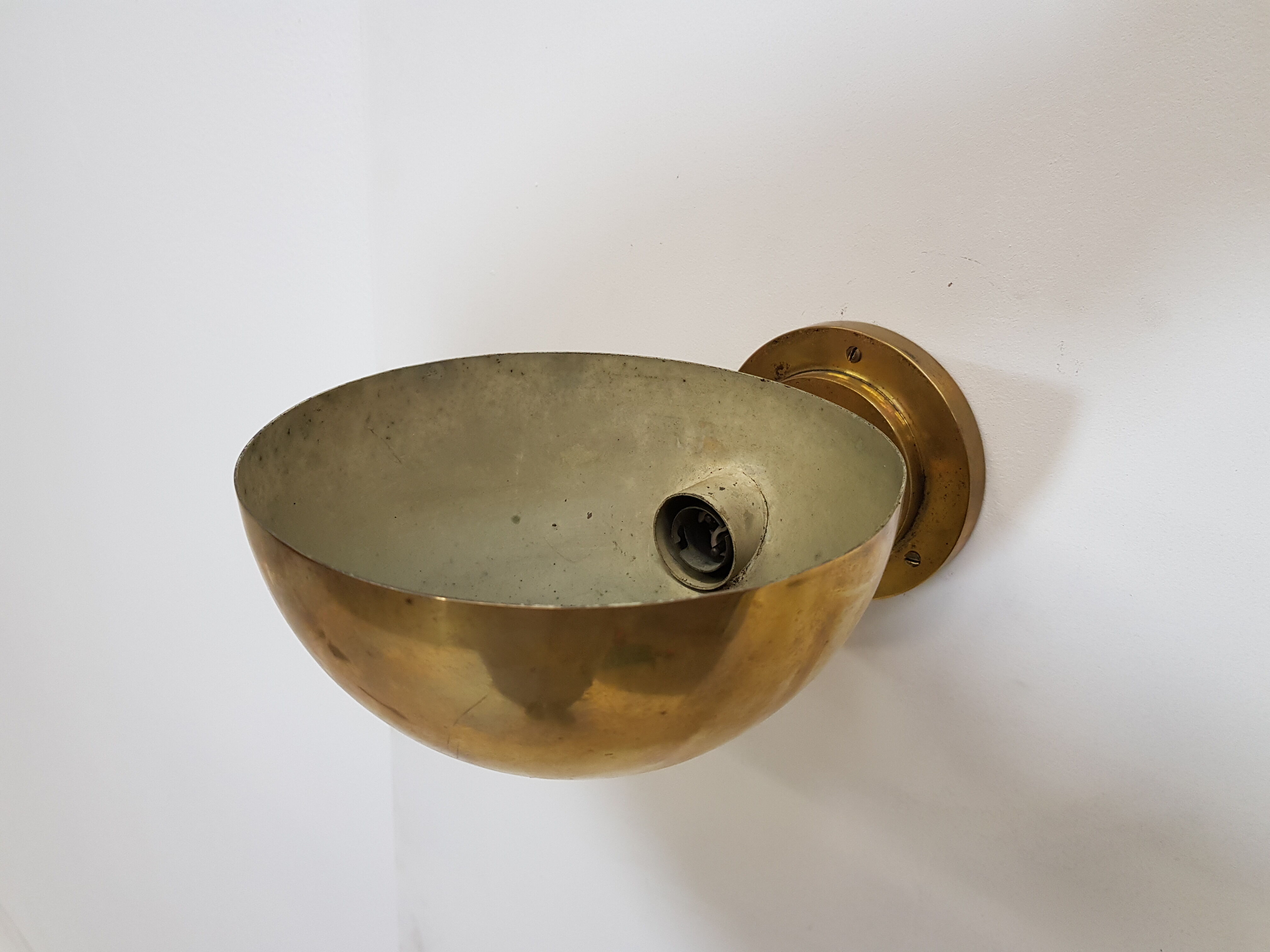 Vintage art deco brass wall light