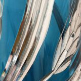 Blue and silver crystal vase. France 1950s.