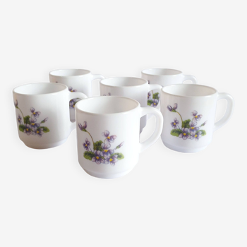 Lot de 6 tasses expresso arcopal violettes