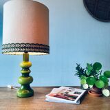 Vintage green glass lamp