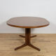Table à manger ronde en teck extensible des années 1960, Danemark