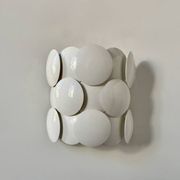 Vintage wall light in metal and white ABS, France, 1980.