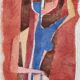 Yves Alix, Nude with raised arm, 1965. Watercolor on signed paper