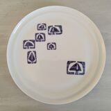 Flat plates in Paris porcelain decor Lima