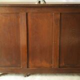 Vintage oak desk with its stool.