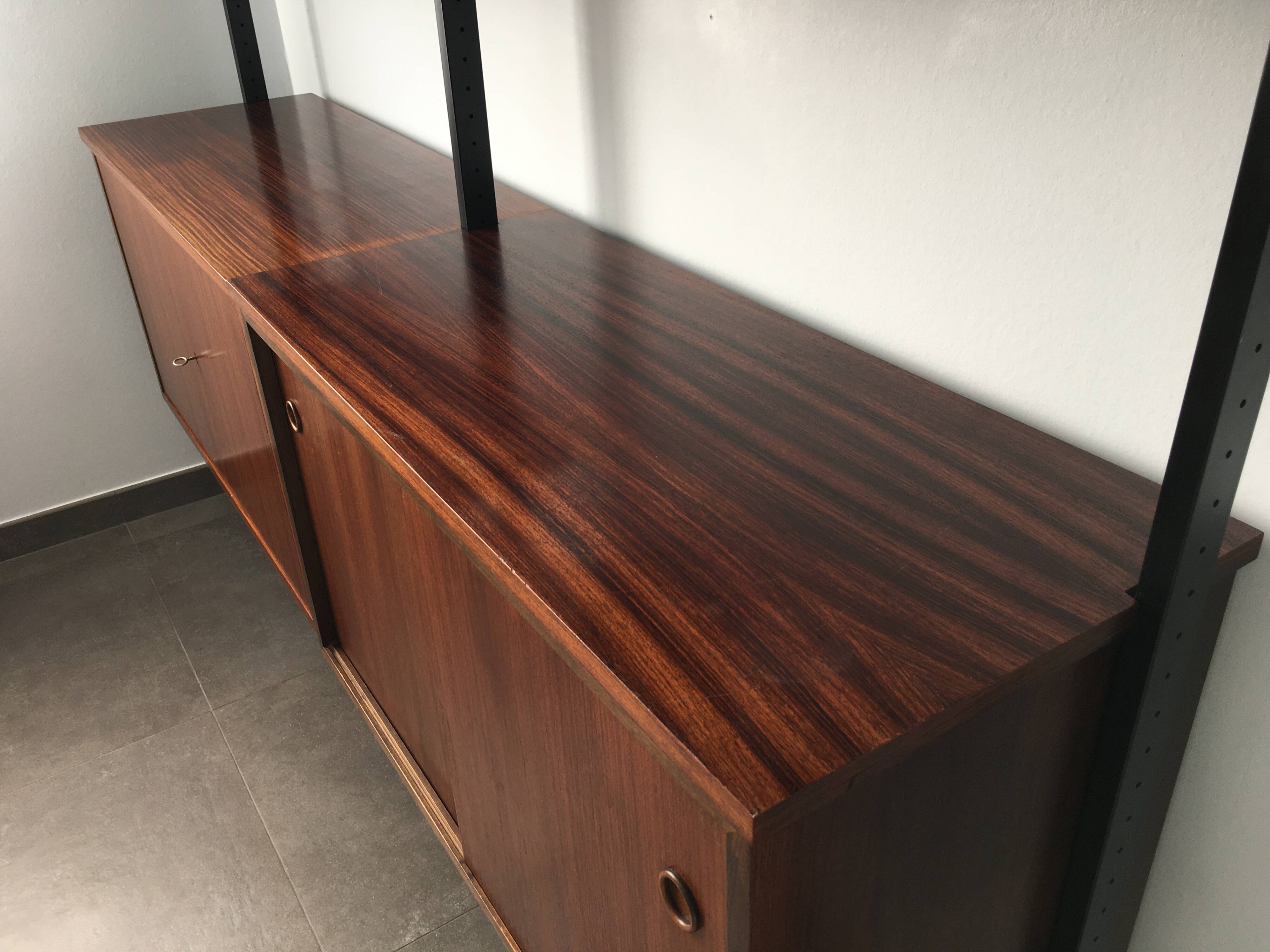 Scandinavian rosewood modular bookcase Pira Mobel system year 60