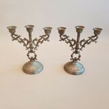 Pair of mini candlesticks small metal table candlesticks