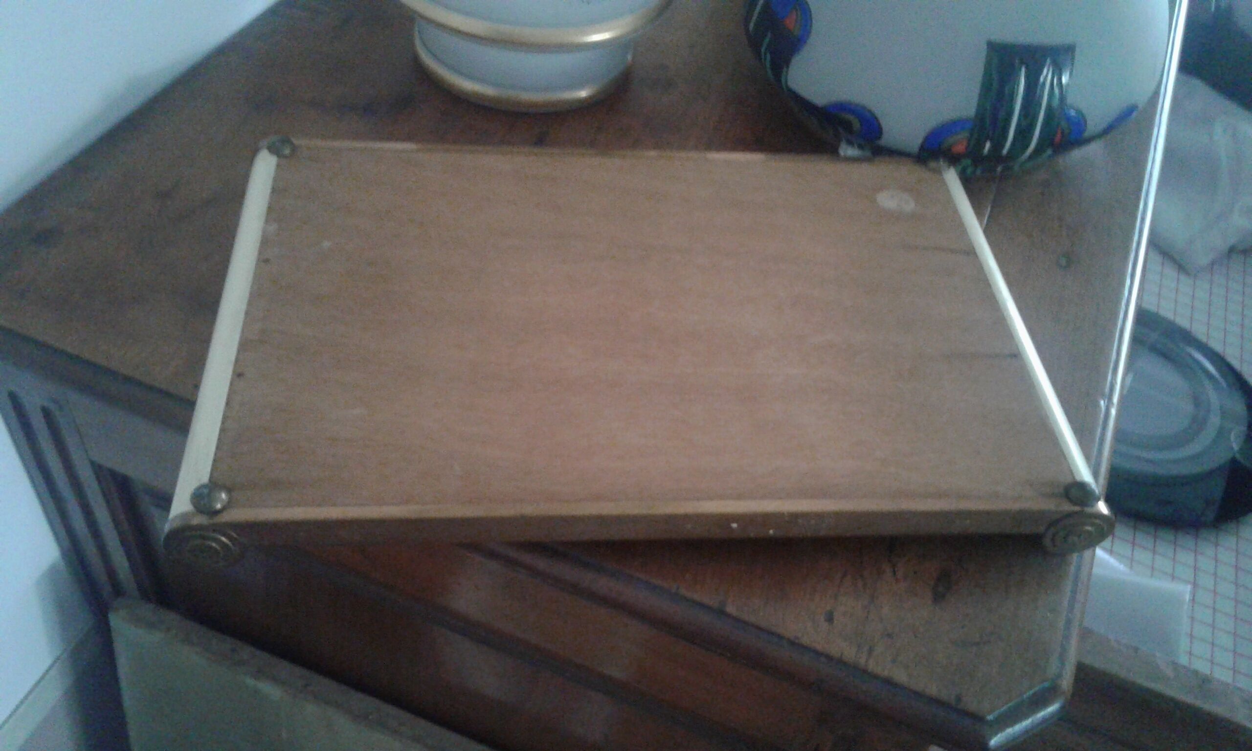 Art deco tray metal and mirror