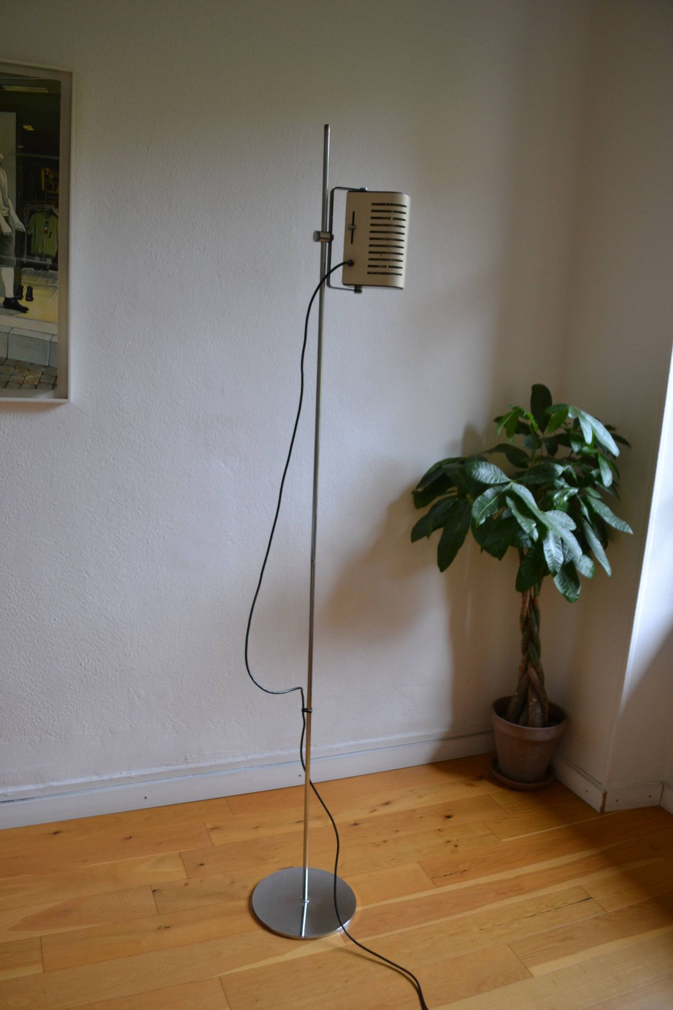White halogen floor lamp, DLG 626 design, Joe Colombo, circa 1970