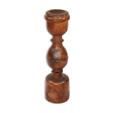 Bougeoir haut bois vieux teck patine d'origine ancien pied de charpoy lit indien