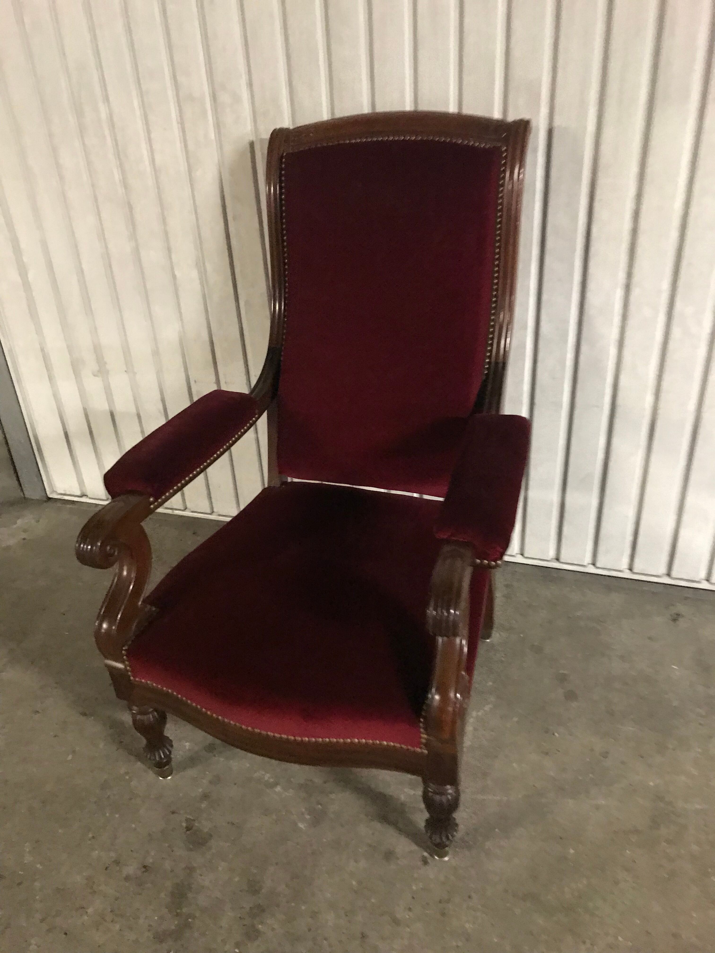 Armchair voltaire Napoleon III mahogany
