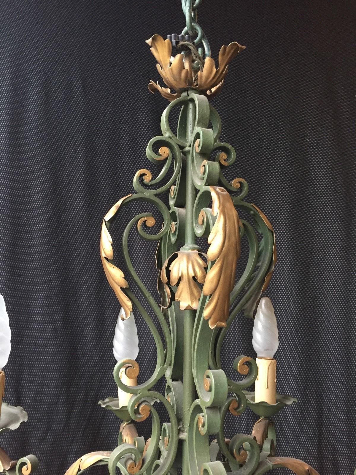 Wrought iron chandelier 1940