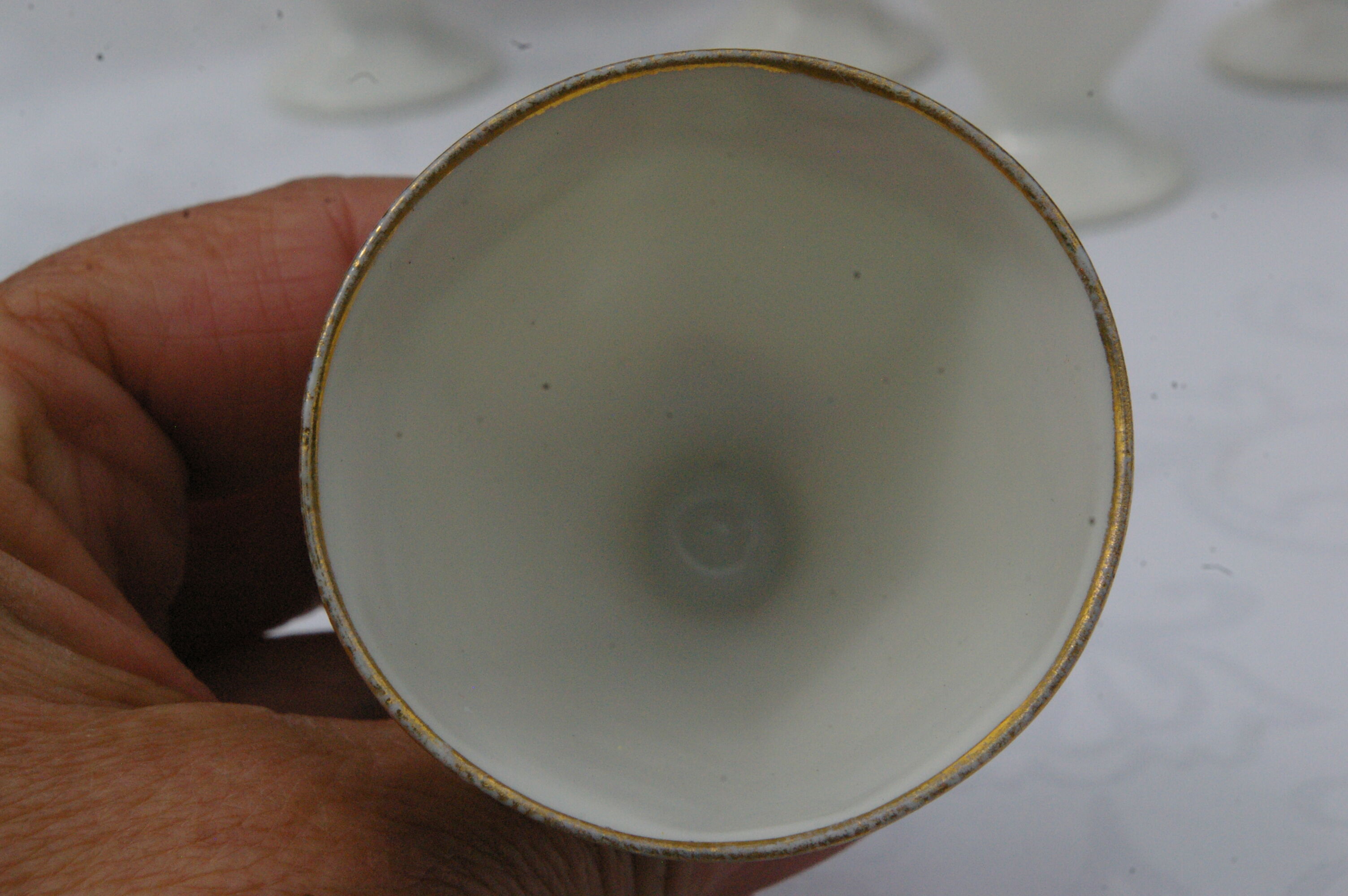 5 old limoges porcelain coquetiers