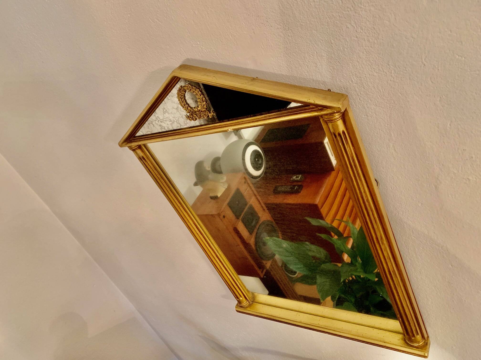 Giltwood carved neoclassical mirror, italy, 1950s.