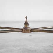 Table basse en laiton patiné et verre Maison Charles années 1960