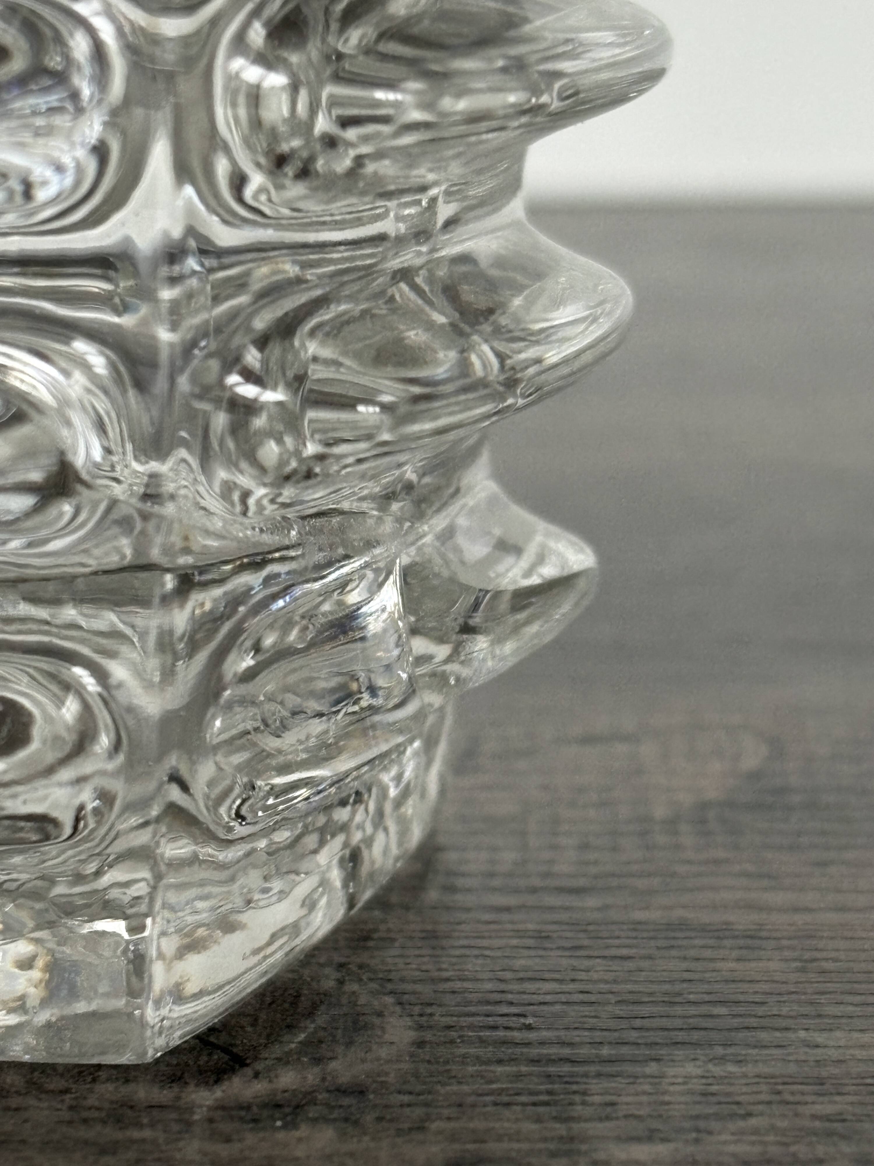 Brutalist vase František Vízner - Sklo Union Rosice (1963)