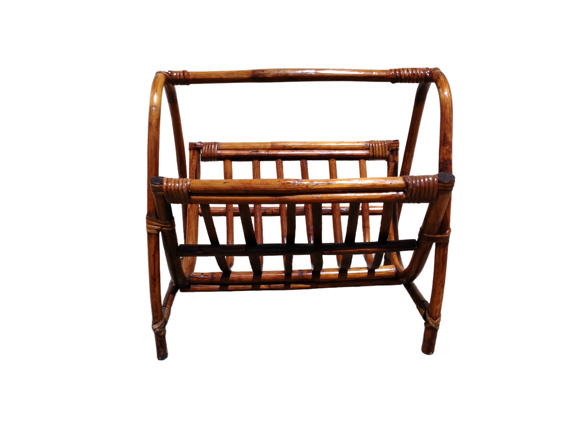 Rattan magazine rack