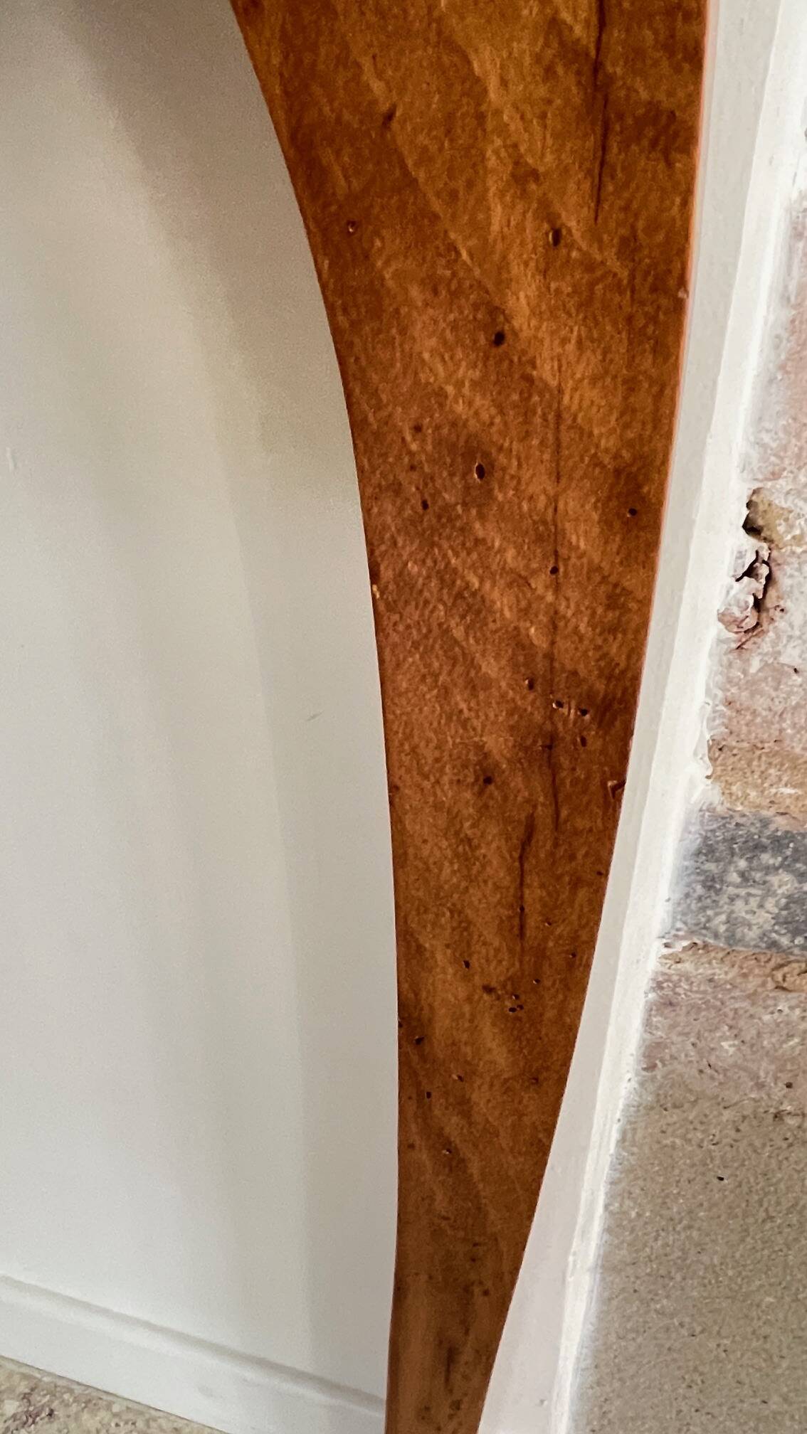 Vintage wood and marble console desk