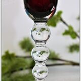 Model Bubbles series of 6 color St Louis Crystal champagne flutes