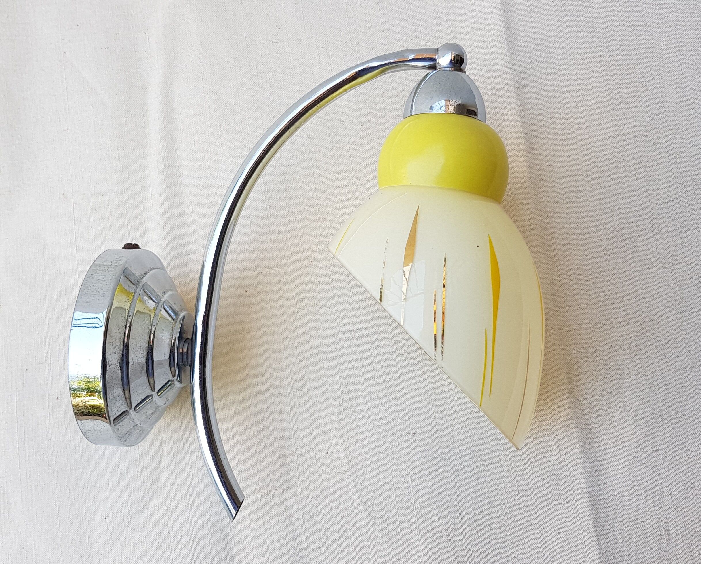 Wall lamp stainless steel and coloured opaline