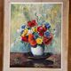 Tableau, huile sur toile -"Bouquet de fleurs"