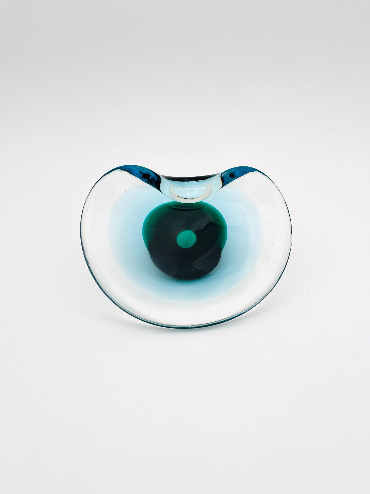Murano Ashtray Galliano Ferro Sommerso Emerald Green 1960