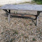 Table ferme  vintage en bois 2m, pieds en x