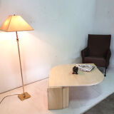 Travertin teardrop shaped coffee table, italy 1970