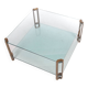 Peter Ghyczy T24D coffee table with brass legs and glass top
