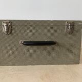 Suitcase, vintage upholstered box