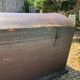 19th-century curved antique wooden chest