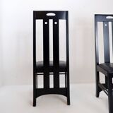 Pair of high-back chairs 'Ingram' by Charles Rennie Mackintosh for Cassina, 1980s