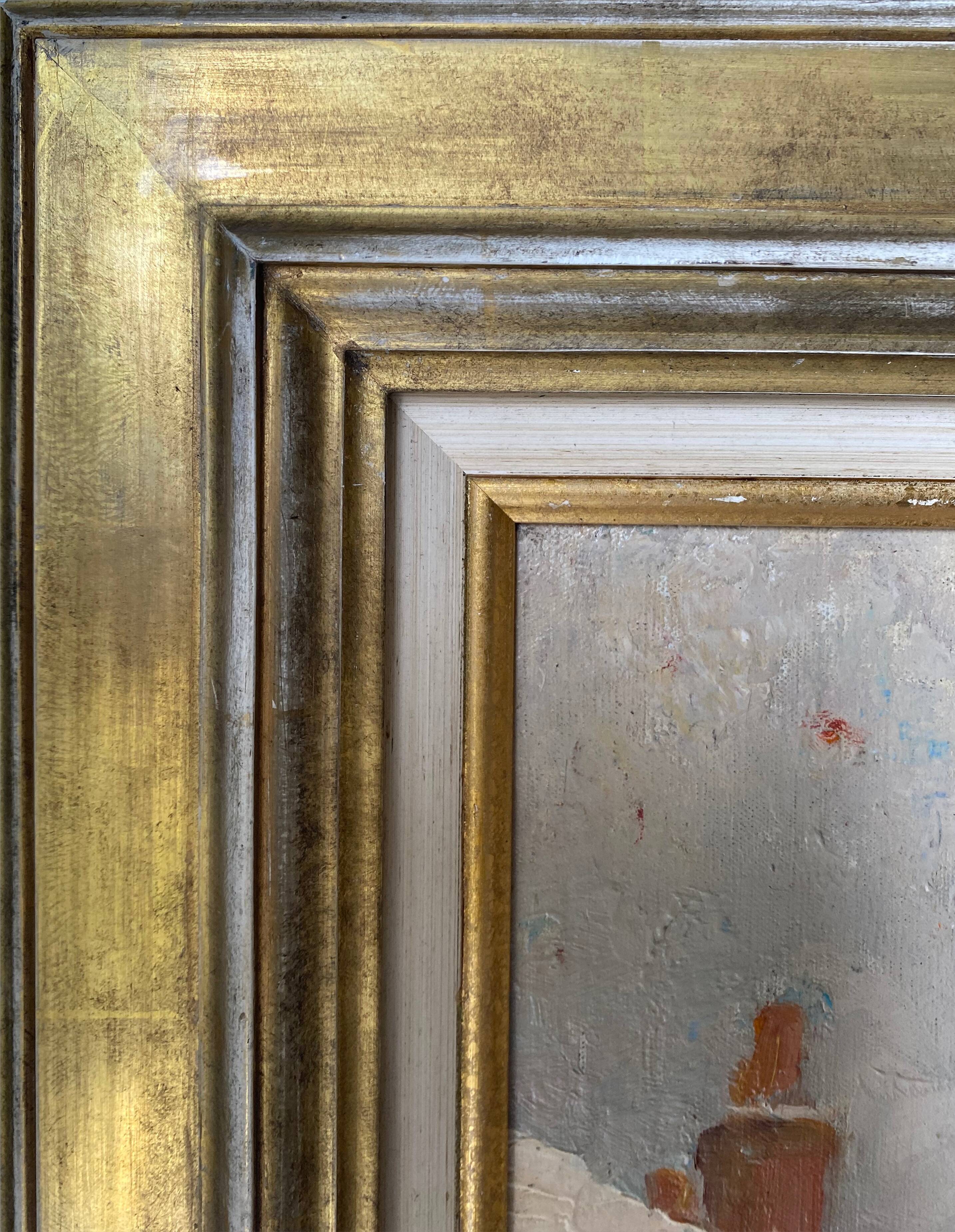 Painting by Jules Merle1939 "The roofs of snowy Paris" Notre Dame des Champs