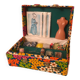 Suitcase sewing sewing box learning vintage flower