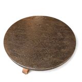 Round brutalis coffee table with brass / copper top / 1960s
