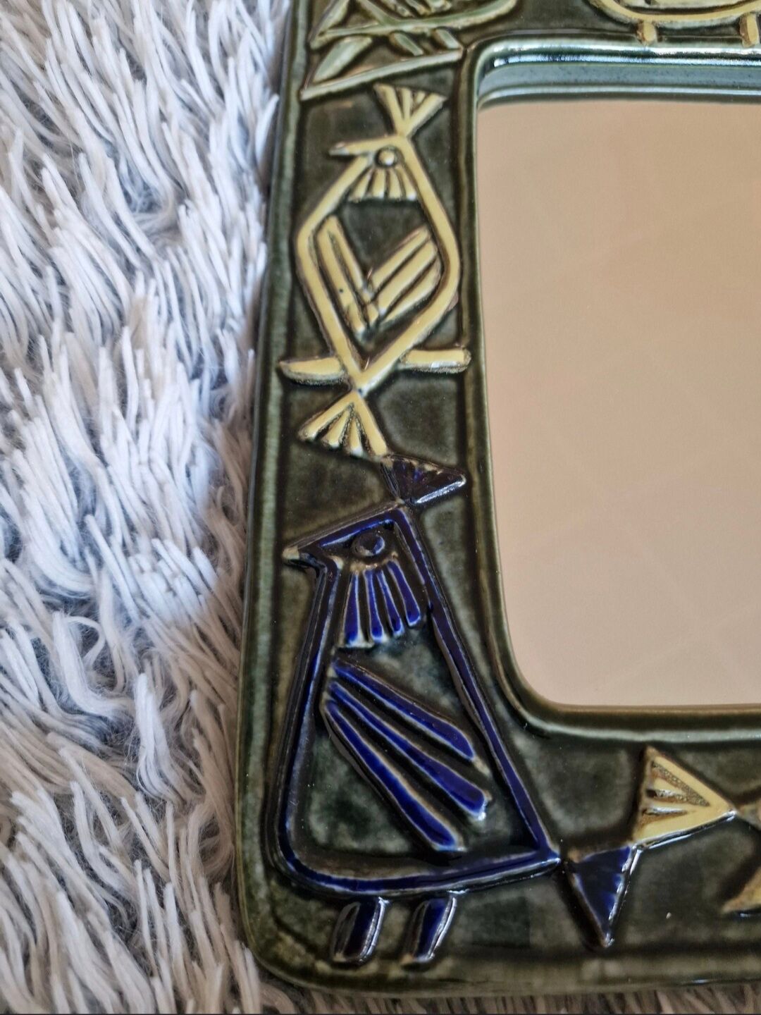 Ceramic Bird Mirror Lisa Larson Harlequin Series / Gustavsberg
