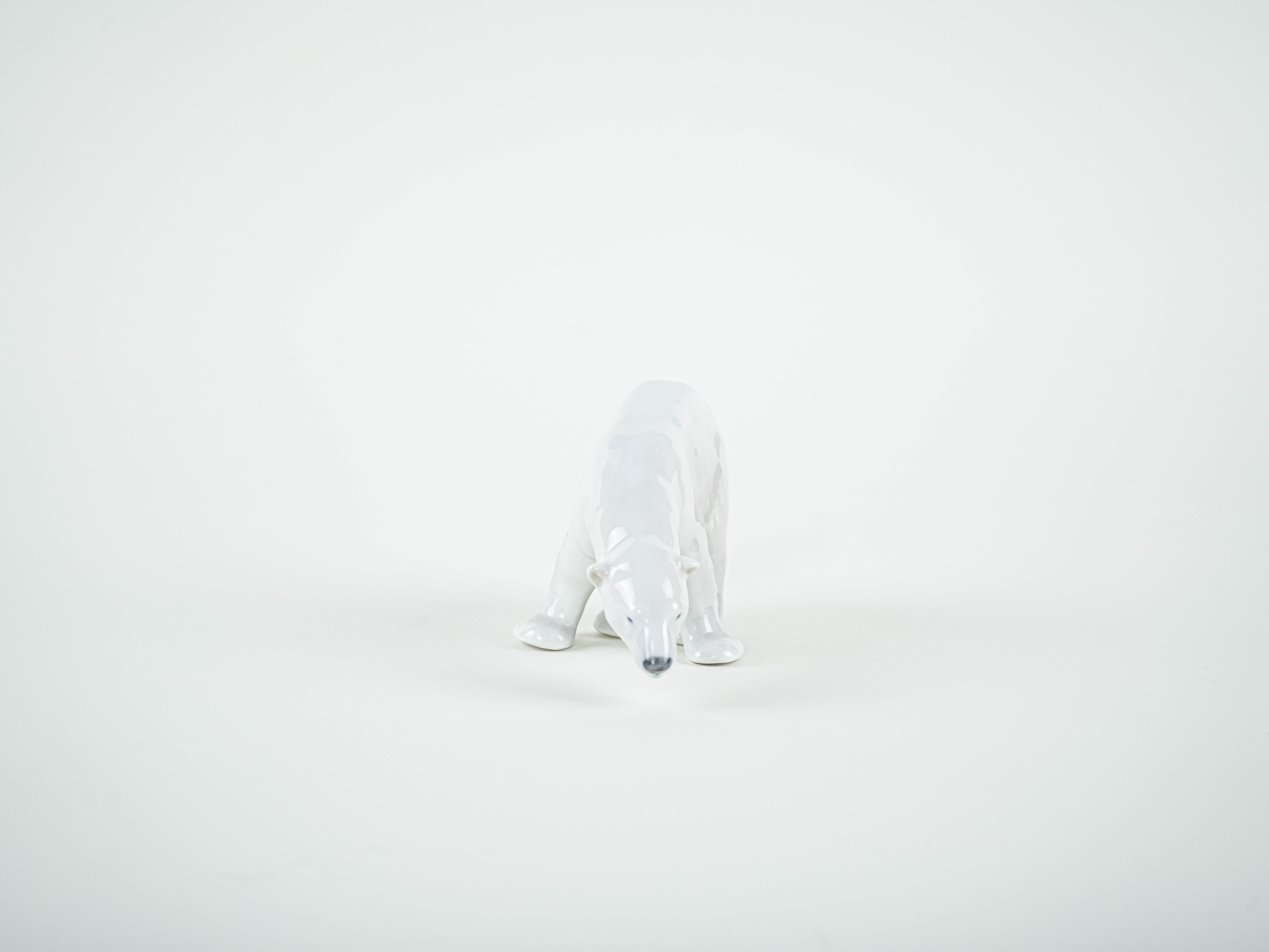 Porcelain polar bear figurine, Danish design, 1970s, manufactured by Royal
