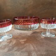 Salad bowl set and its 2 crystal cups
