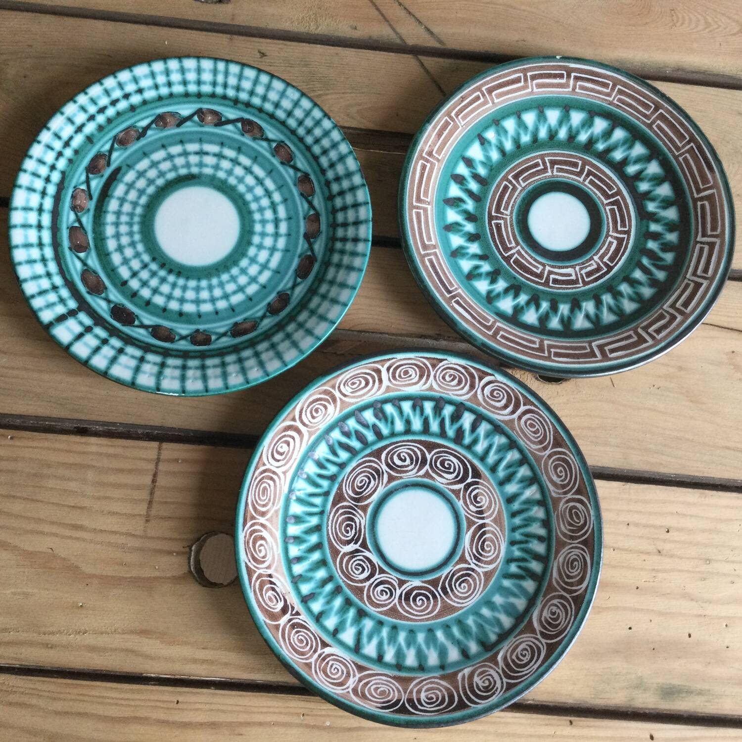 3 plates Robert Picault Vallauris