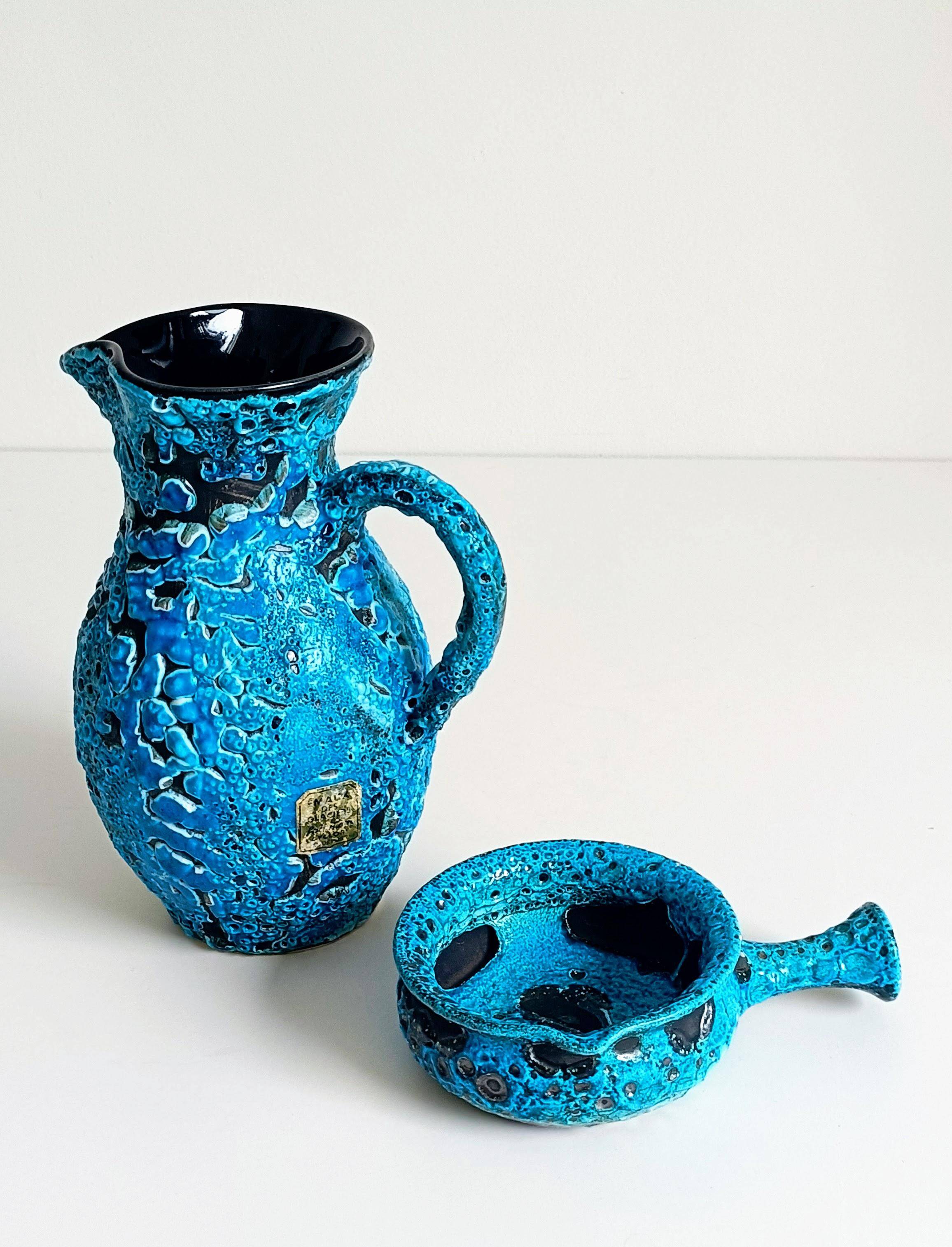 Mid-Century Blue Ceramics by Charles Cart ¨Emaux des Glaciers¨, France, 1960s