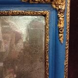 Small antique gilded patinated mirror