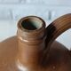 Beau pot à huile ou à vin vintage fait main en grès marron vernissé