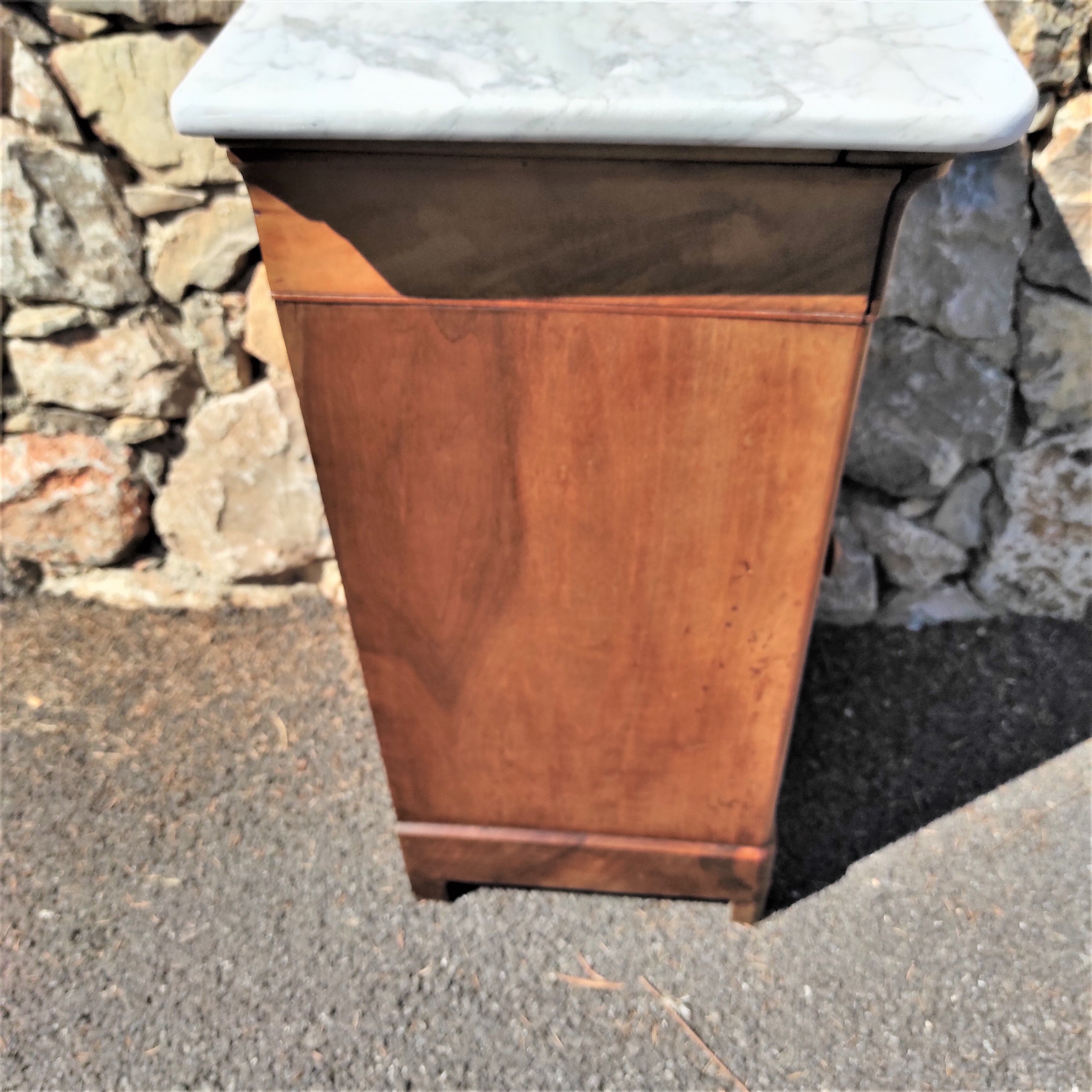 Bedside Louis Philippe with white marble