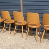 5 chaises BAUMANN « MONDOR » hêtre clair