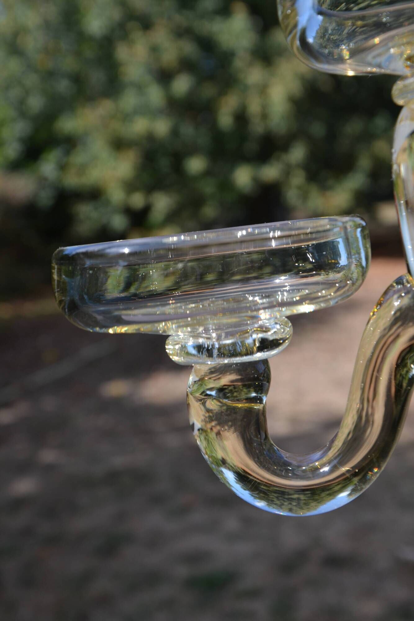 Large blown glass chandelier with bubbles